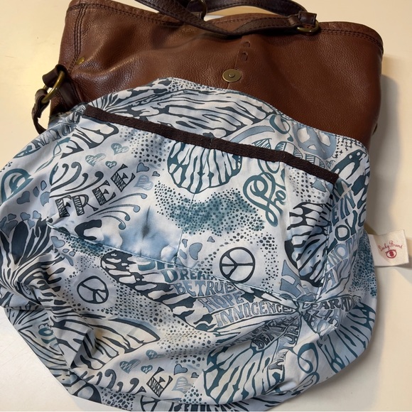 Lucky Brand Cinnamon Brown Leather Convertible ABBEY ROAD Fold Over shoulder Bag - Picture 7 of 13